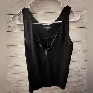 Black Zip-Front Tank Top